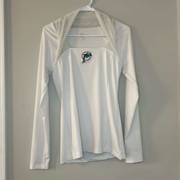 NFL All Sport Couture Miami Dolphins Long Sleeve Activewear Top Women's M - Picture 1 of 5